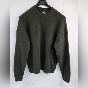 Abercrombie Fitch Sweater Mens Large Green Pullover Crewneck Solid Oversized